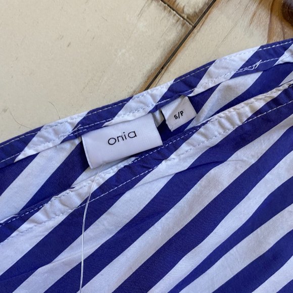 NWT Onia Alessandra Plunging Striped Coverup Dress {blue & white stripe} - Picture 4 of 11